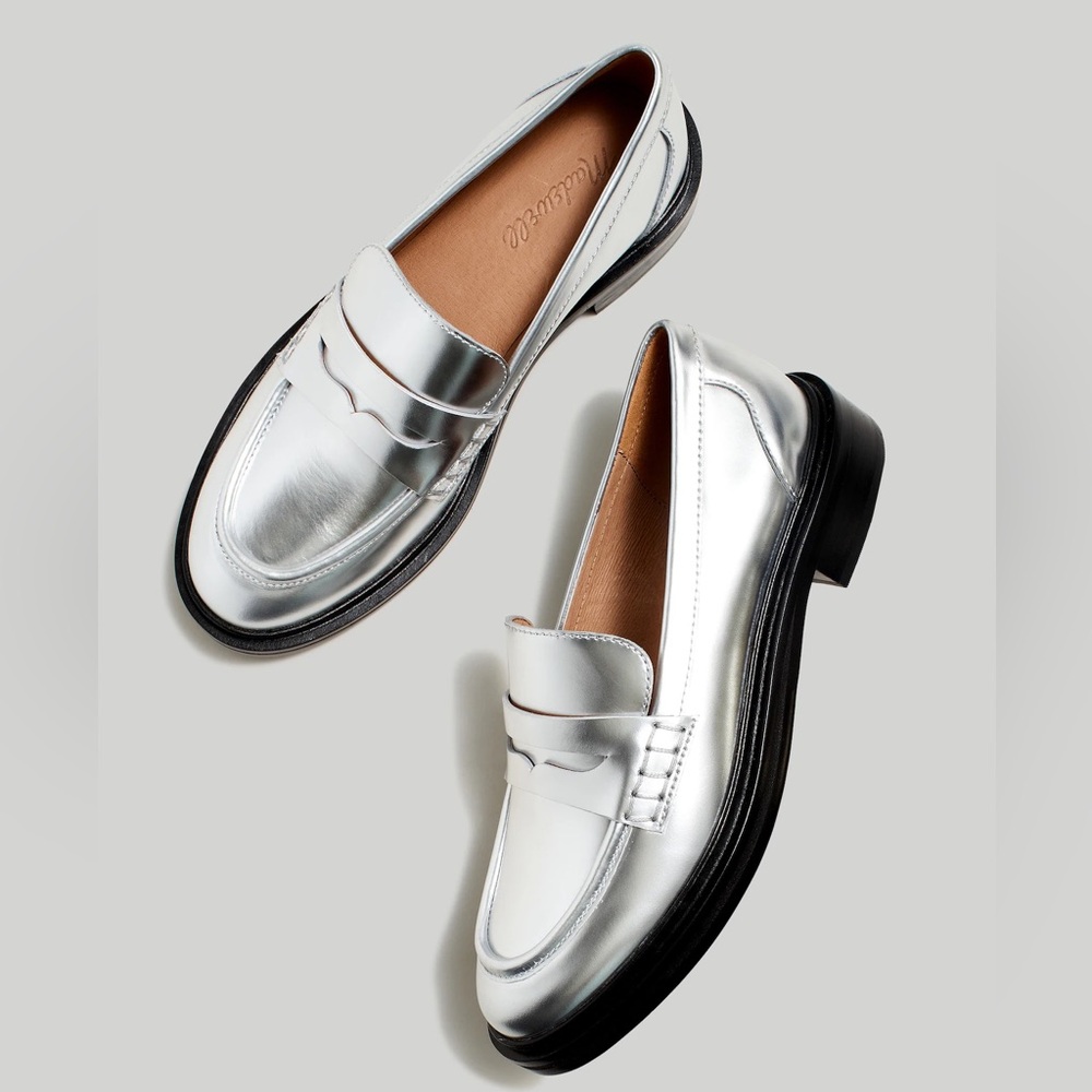 Madewell Vernon Loafers Silver Metallic